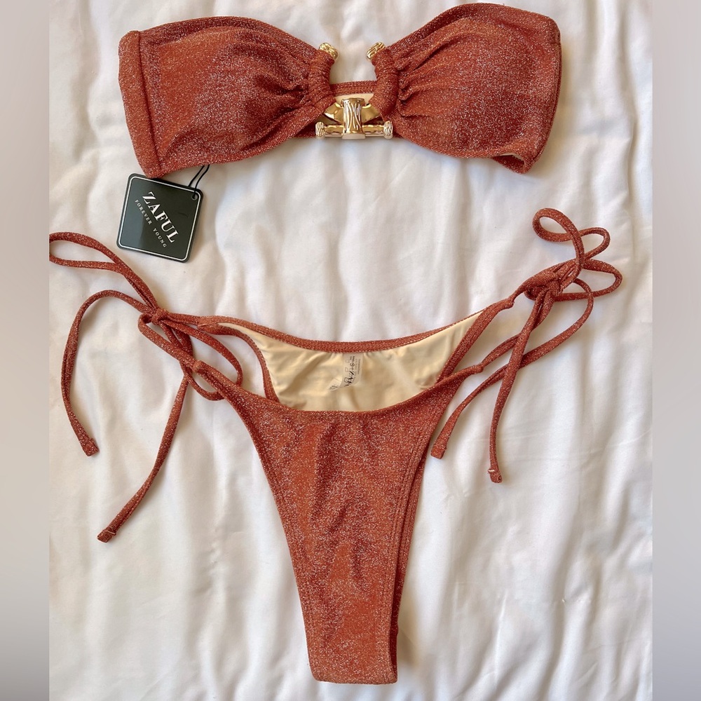 Zaful Bandeau Bikini Set
